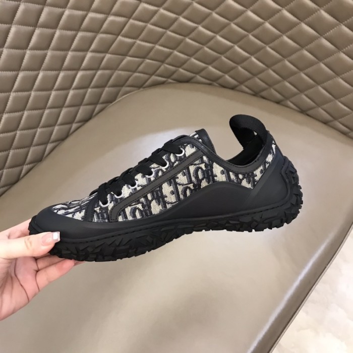 D*or b28 high top sneaker black and beige D*or oblique jacquard and rubber