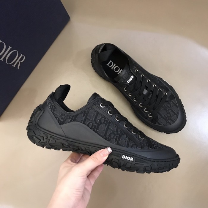D*or b28 high top sneaker black D*or oblique jacquard and rubber