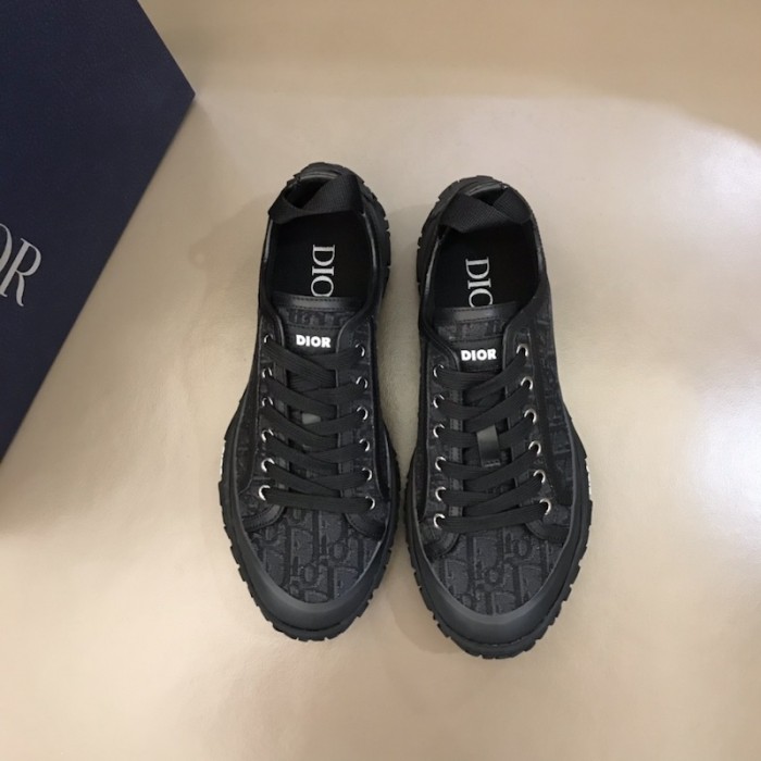 D*or b28 high top sneaker black D*or oblique jacquard and rubber