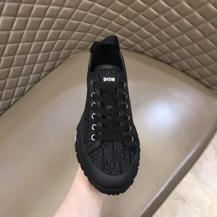 D*or b28 high top sneaker black D*or oblique jacquard and rubber