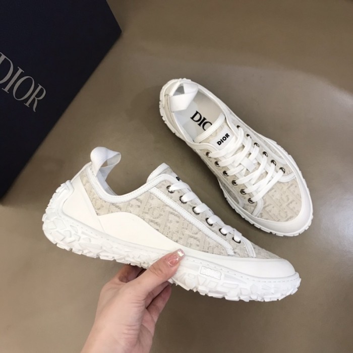 D*or b28 high top sneaker white D*or oblique jacquard and rubber