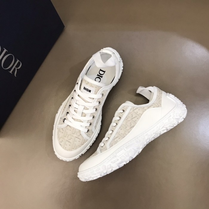 D*or b28 high top sneaker white D*or oblique jacquard and rubber