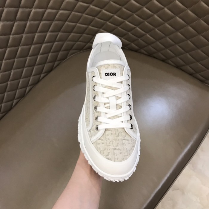 D*or b28 high top sneaker white D*or oblique jacquard and rubber