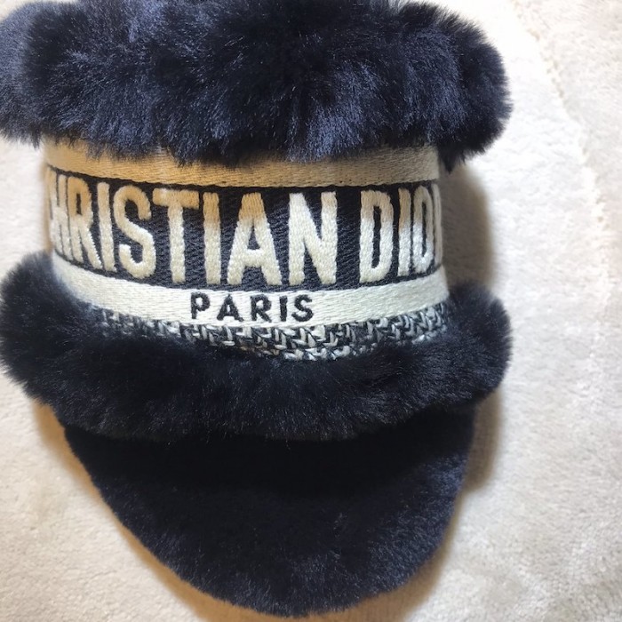 D*or dway fur mules slides black