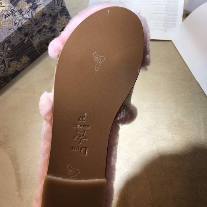 D*or dway fur mules slides pink