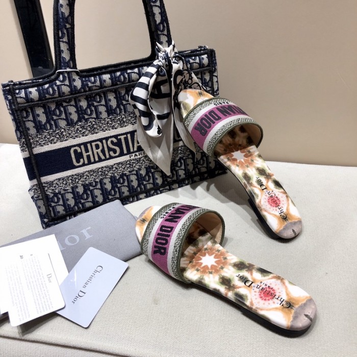 D*or dway slide multicolor embroidered cotton purple