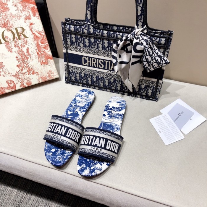 D*or dway slide multicolor embroidered cotton blue