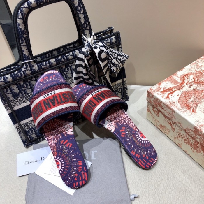 D*or dway slide multicolor embroidered cotton burgundy