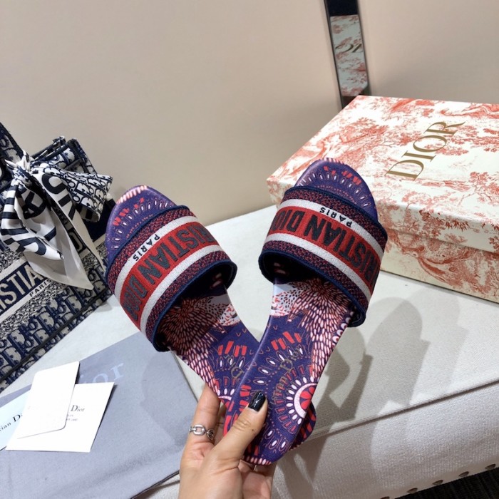 D*or dway slide multicolor embroidered cotton burgundy