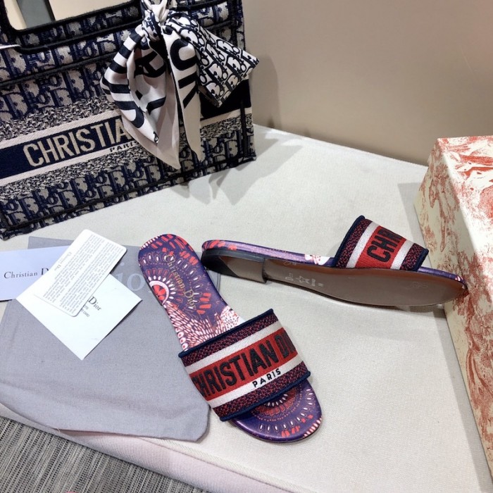 D*or dway slide multicolor embroidered cotton burgundy