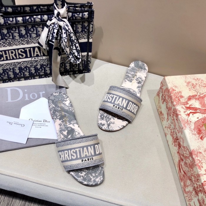 D*or dway slide multicolor embroidered cotton grey