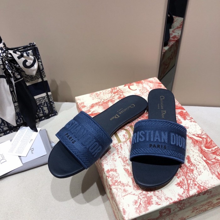 D*or dway slide multicolor embroidered cotton navy