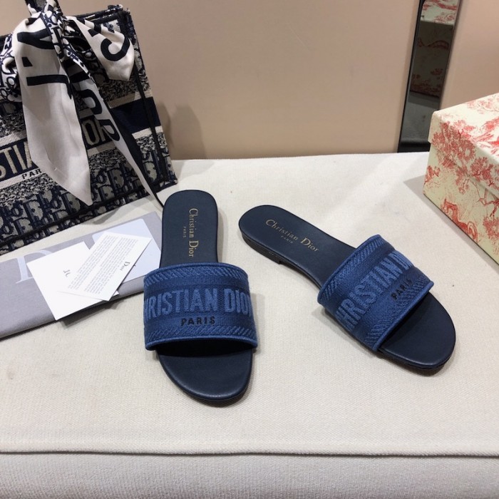 D*or dway slide multicolor embroidered cotton navy