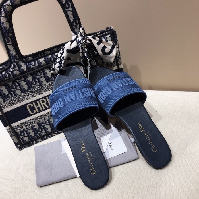 D*or dway slide multicolor embroidered cotton navy