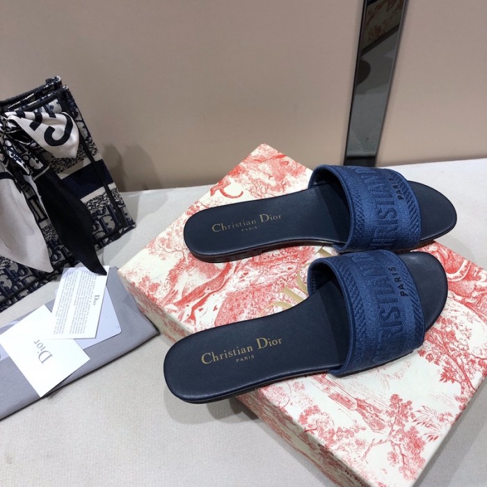 D*or dway slide multicolor embroidered cotton navy