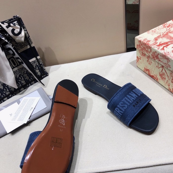 D*or dway slide multicolor embroidered cotton navy