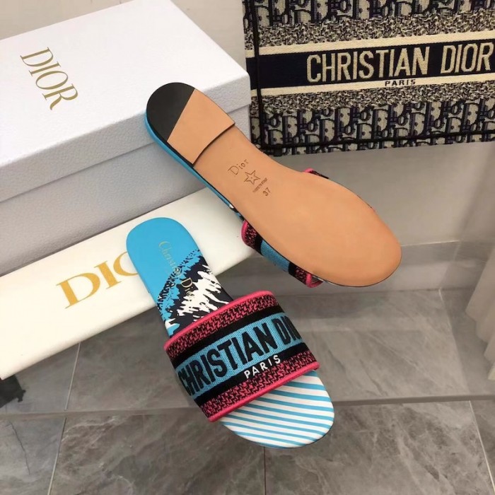 D*or dway slide blue multicolor d-jungle pop embroidered cotton