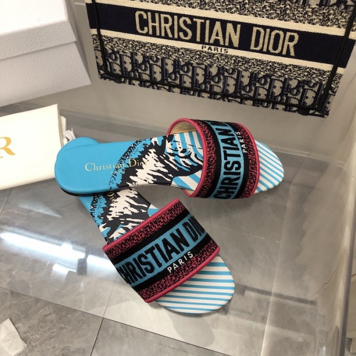D*or dway slide blue multicolor d-jungle pop embroidered cotton