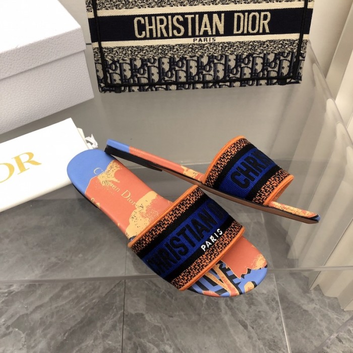 D*or dway slide blue multicolor d-flower pop cotton embroidery