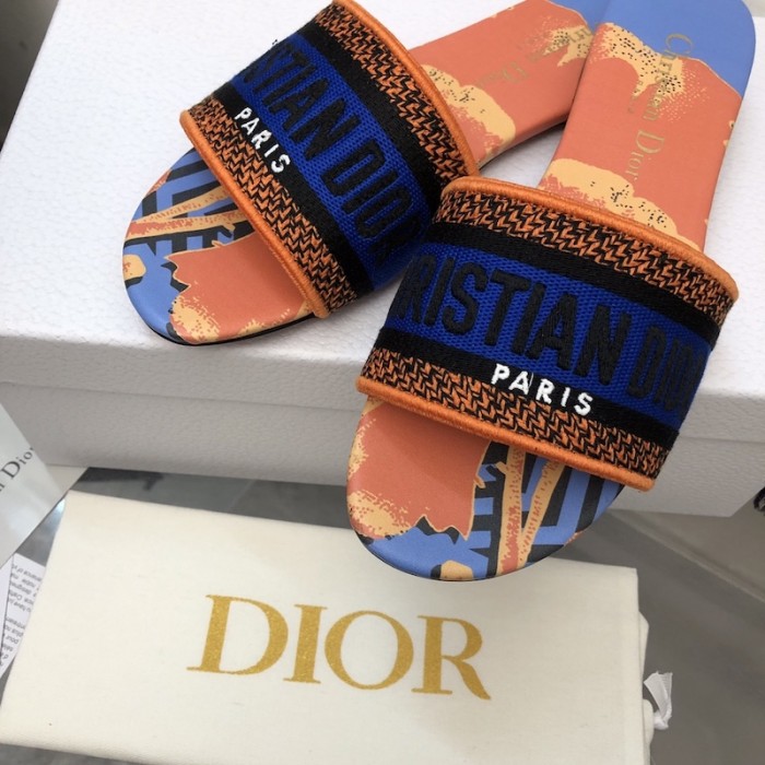 D*or dway slide blue multicolor d-flower pop cotton embroidery