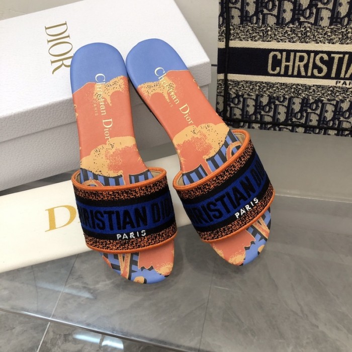 D*or dway slide blue multicolor d-flower pop cotton embroidery
