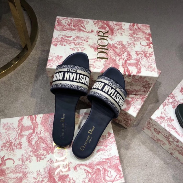 D*or dway slide embroidered cotton navy