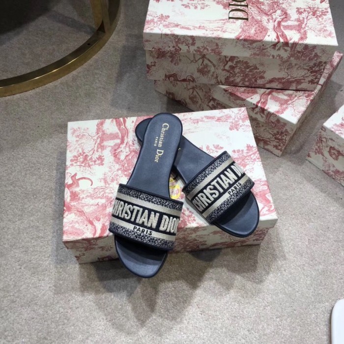 D*or dway slide embroidered cotton navy