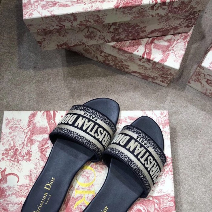D*or dway slide embroidered cotton navy
