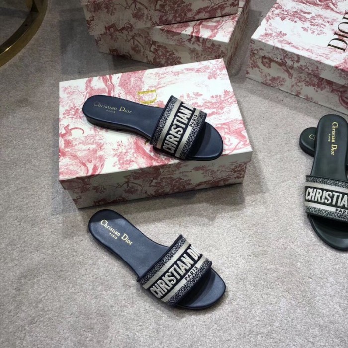 D*or dway slide embroidered cotton navy