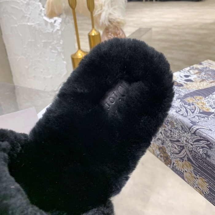 D*or fur women slides black