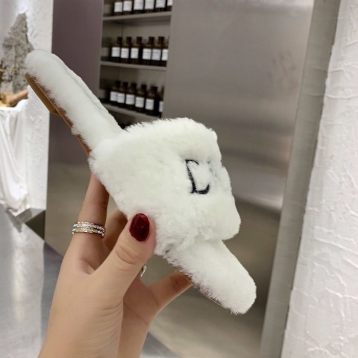 D*or fur women slides white