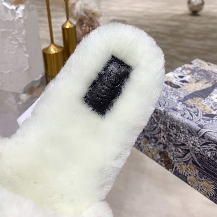 D*or fur women slides white