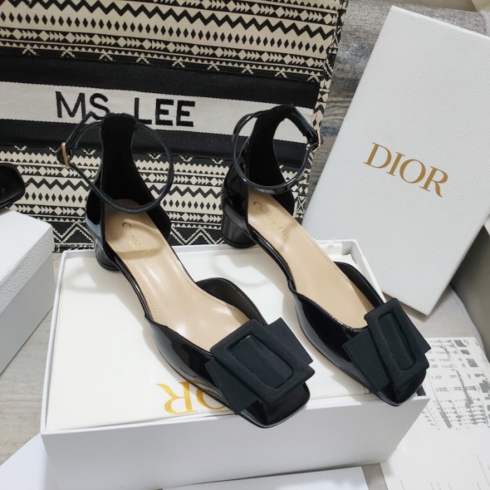 D*or idylle ballet pump black patent calfskin and grosgrain