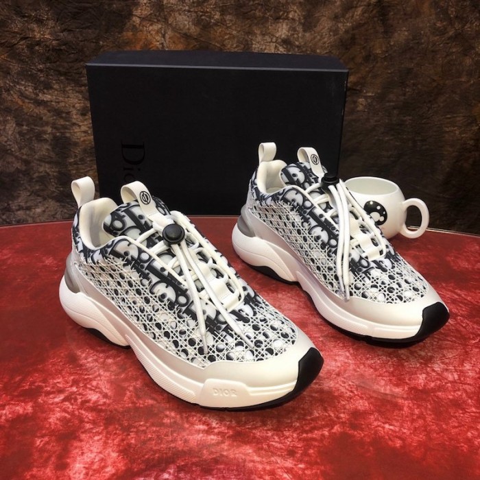 D*or oblique b24 sneaker with cannage motif white