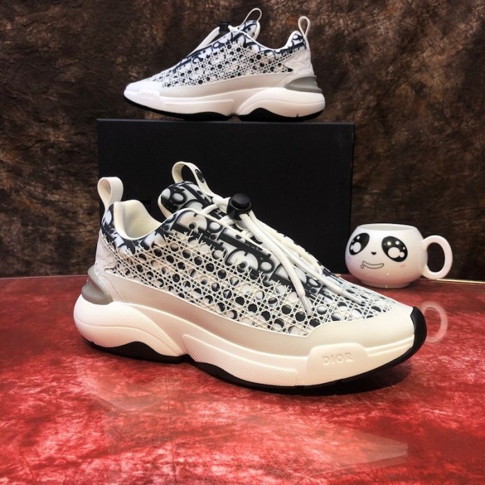D*or oblique b24 sneaker with cannage motif white