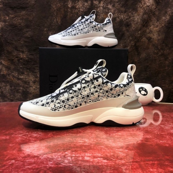 D*or oblique b24 sneaker with cannage motif white