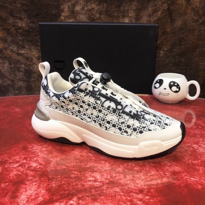 D*or oblique b24 sneaker with cannage motif white