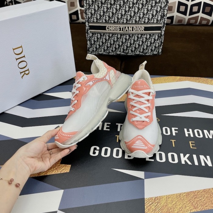 D*or vibe sneaker white mesh and pink leather