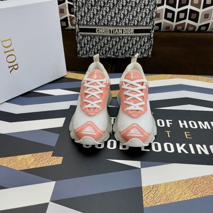 D*or vibe sneaker white mesh and pink leather