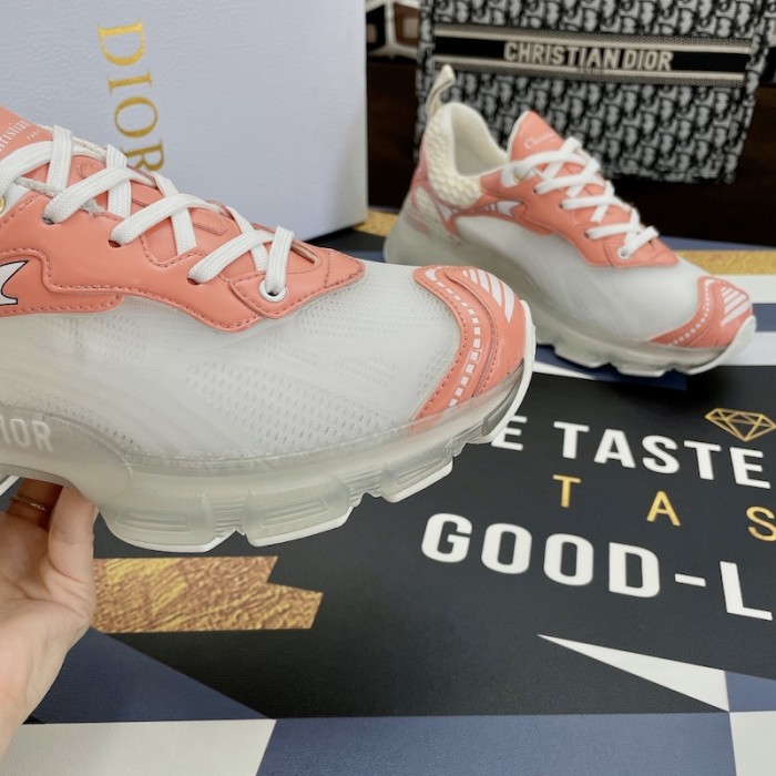 D*or vibe sneaker white mesh and pink leather
