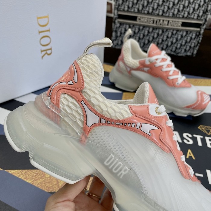 D*or vibe sneaker white mesh and pink leather