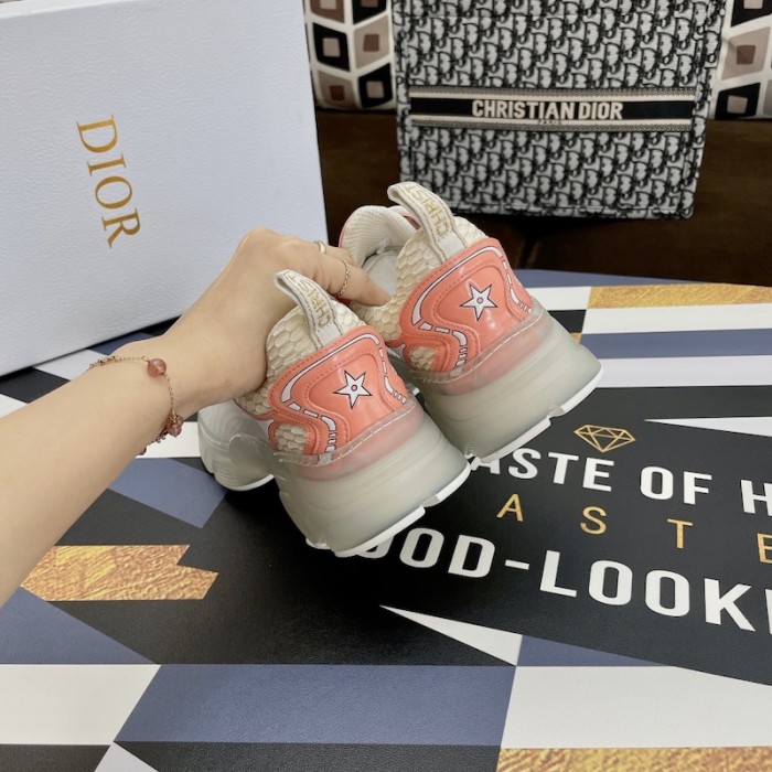 D*or vibe sneaker white mesh and pink leather