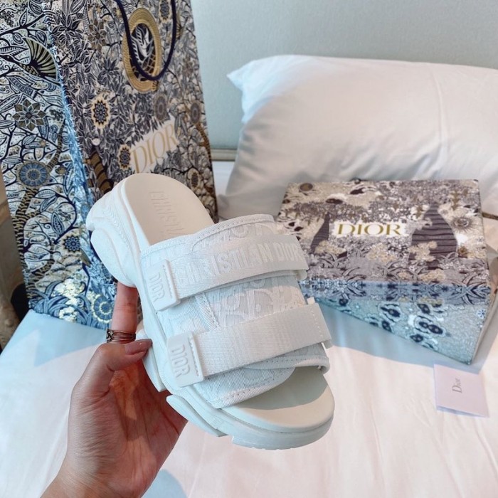 D*or white d wander camouflage nylon slide