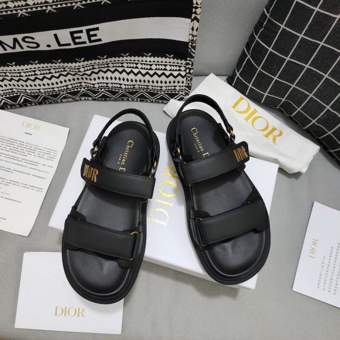 D*or D*oract sandal black lambskin