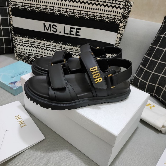 D*or D*oract sandal black lambskin