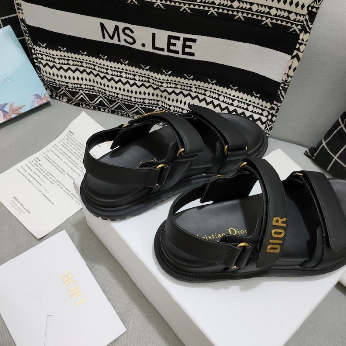 D*or D*oract sandal black lambskin
