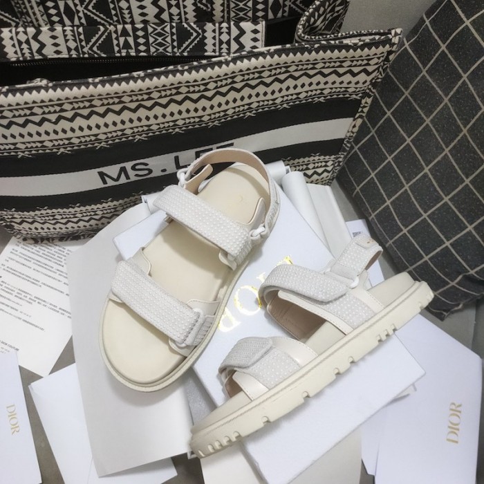 D*or D*oract sandal white technical fabric and white resin pearls