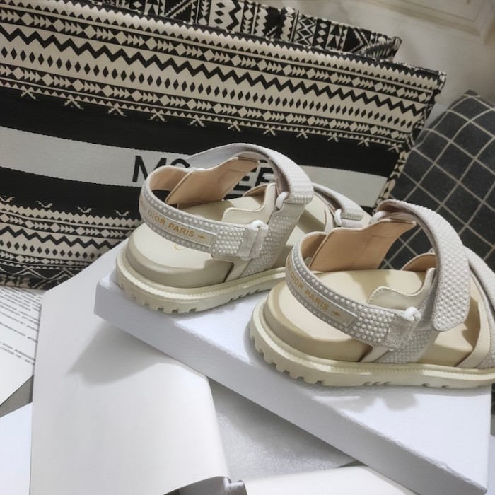 D*or D*oract sandal white technical fabric and white resin pearls