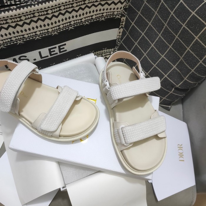 D*or D*oract sandal white technical fabric and white resin pearls
