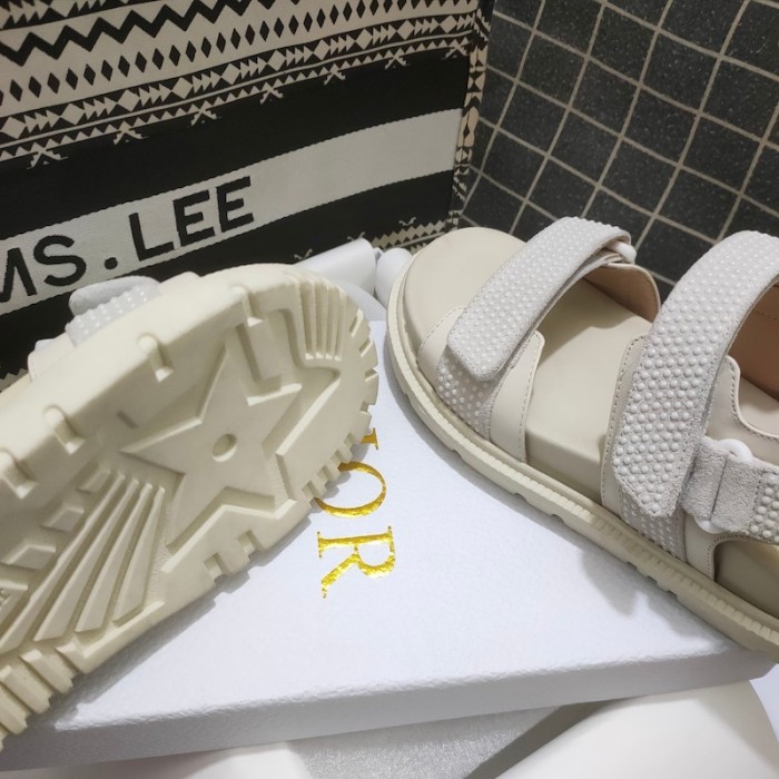 D*or D*oract sandal white technical fabric and white resin pearls